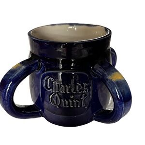 Vintage Haacht Charles Quint Keizer Karel  4 Handled Belgian Ceramic Beer Mug.